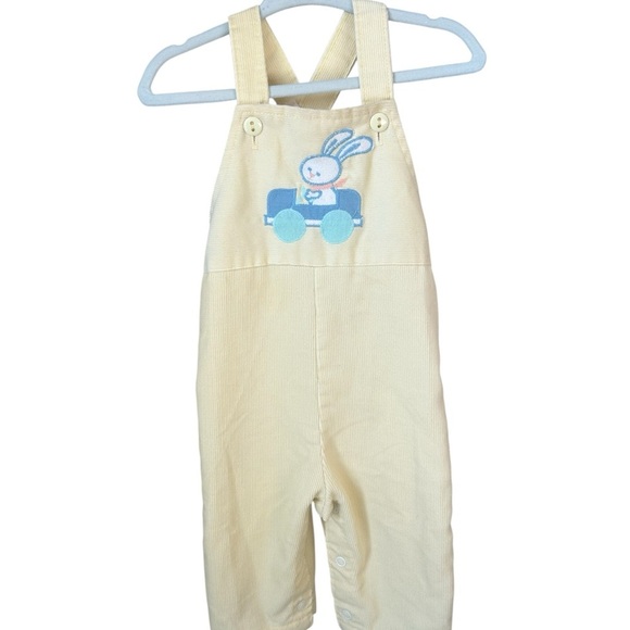 healthtex Other - Vintage Health-Tex Baby Bunny Corduroy Overalls Yellow 6M Easter Spring